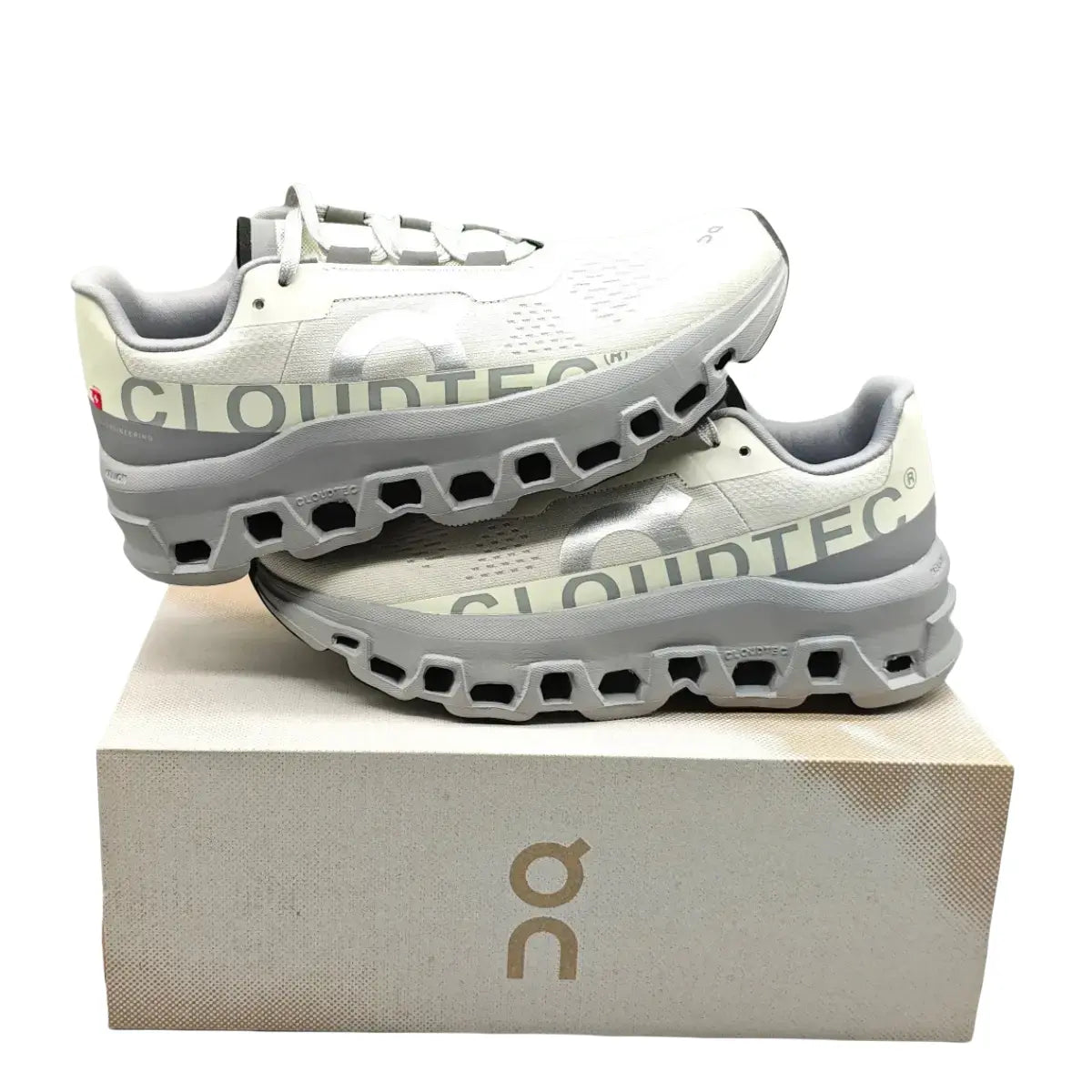 On Cloudmonster  Men's Ice White/Alloy Gray